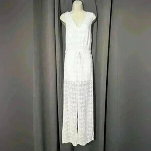 BEBE White Perforated Jumpsuit with Liner up to shorts Size S